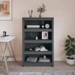 vidaXL Bibliotecă, gri, 80x35x126 cm, lemn masiv de pin (821686) Biblioteca