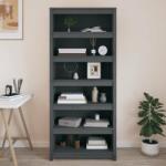 vidaXL Bibliotecă, gri, 80x35x183 cm, lemn masiv de pin (821696) Biblioteca