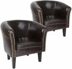 Miadomodo Fotel készlet Chesterfield 58 x 71 x 70 cm barna (CSSEL01A0bn02ER)