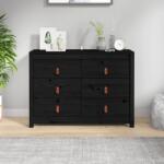 vidaXL Dulap lateral, negru, 100x40x72 cm, lemn masiv de pin (821768) Comoda