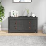 vidaXL Dulap lateral, gri, 100x40x54 cm, lemn masiv de pin (821776) Comoda
