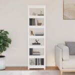 vidaXL Bibliotecă, alb, 50x35x183 cm, lemn masiv de pin (821720) Biblioteca