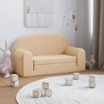 vidaXL Canapea pentru copii cu 2 locuri, crem, pluș moale (341806) Canapea