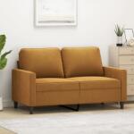 vidaXL Canapea cu 2 locuri, maro, 120 cm, catifea (348742) Canapea
