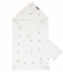 CHILDHOME Prosop cu gluga si manusa de baie Childhome Jerse Frotir 80x80 cm, Inimioare (CH-CCBCJOH)