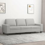 vidaXL Canapea cu 3 locuri, gri deschis, 180 cm, țesătură microfibră (348988) Canapea
