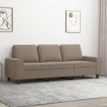vidaXL Canapea cu 3 locuri, gri taupe, 180 cm, țesătură microfibră (348987) Canapea