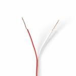 Nedis Hangszóró kábel | 2x 0.35 mm2 | CCA | 100.0 m | Kerek | PVC | Fehér | Zsugor csomagolás (CAGW0350WT1000)