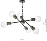 där lighting group Lampa suspendata Brigade 6 Light Pendant Black & Antique Brass (BRI0654 DAR LIGHTING)