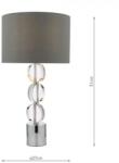 där lighting group Veioza Tuke Touch Table Lamp Polished Chrome Crystal With Shade (TUK4208 DAR LIGHTING)