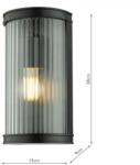 där lighting group Aplica Anund Bathroom Wall Light Matt Black Ribbed Glass IP44 (ANU0722 DAR LIGHTING)