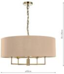 där lighting group Lampa suspendata Jamelia 5 Light Shadelier Antique Brass Taupe Shade (JAM0501 DAR LIGHTING)