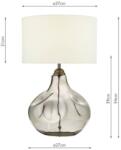 där lighting group Veioza Esarosa Table Lamp Smoked Glass with White Linen Shade (ESA4210 DAR LIGHTING)