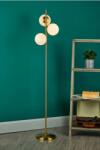 där lighting group Lampadar de podeaBombazine 3 Light Floor Lamp Natural Brass Opal Glass (BOM4935 DAR LIGHTING)