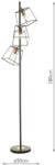 där lighting group Lampadar de podeaTower 3 Light Floor Lamp Matt Black Copper (TOW4922 DAR LIGHTING)