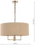 där lighting group Lampa suspendata Jamelia 3 Light Shadelier Antique Brass Taupe Shade (JAM0301 DAR LIGHTING)