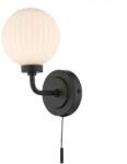 där lighting group Aplica Alrik Bathroom Wall Light Matt Black Opal Glass IP44 (ALR0722 DAR LIGHTING)
