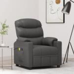 vidaXL Fotoliu de masaj electric, gri, piele ecologică (3143487)