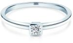 SAVICKI Pure eljegyzési gyűrű: fehér arany, hercegnő csiszolású gyémánt - savicki - 186 580 Ft