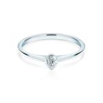 SAVICKI Pure eljegyzési gyűrű: fehér arany, könnycsepp csiszolású gyémánt - savicki - 320 750 Ft