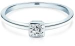 SAVICKI Pure eljegyzési gyűrű: fehér arany, hercegnő csiszolású gyémánt - savicki - 288 250 Ft