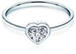 SAVICKI Pure eljegyzési gyűrű: fehér arany, szív alakú gyémánt