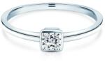 SAVICKI Pure eljegyzési gyűrű: fehér arany, hercegnő csiszolású gyémánt - savicki - 387 410 Ft