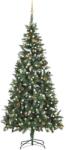 vidaXL Műkarácsonyfa LED fényekkel és gömb szettel 210 cm (3077801)