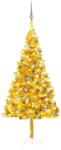 vidaXL Arany színű műkarácsonyfa LED fényekkel és gömb szettel 180 cm (3077691)