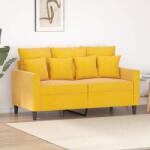 vidaXL Canapea cu 2 locuri, galben, 120 cm, catifea (348871) Canapea