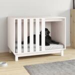 vidaXL Casă pentru câini, alb, 90x60x67 cm, lemn masiv de pin (822487)