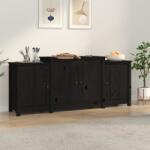 vidaXL Servantă, negru, 164x37x68 cm, lemn masiv de pin (821496) Comoda