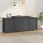 vidaXL Servantă, gri, 164x37x68 cm, lemn masiv de pin (821494) Comoda