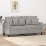 vidaXL Canapea cu 2 locuri, gri deschis, 140 cm, material textil (348831) Canapea