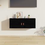 vidaXL Dulap de perete, negru, 80x30x30 cm, lemn masiv de pin (818383) Raft