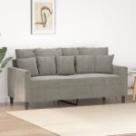 vidaXL Canapea cu 2 locuri, gri deschis, 140 cm, catifea (348875) Canapea
