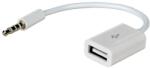  USB - Jack (3, 5mm) adapter fehér, 15 cm