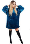 Springos Unisex takaró pulóver, kapucnis, oversize, kék (HA5084)