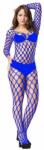 STD Bodystocking Plasa cu Ochiuri Mari Albastru, S-L