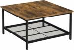 VASAGLE Dohányzóasztal, tágas asztallappal, rusztikus barna és fekete (LCT065B01)