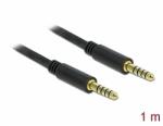 Delock 5 tűs apa-apa sztereó jack kábel 4, 4 mm-es átmérő, 1 m hosszú fekete (85791) - dellaprint