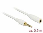 Delock Sztereó jack hosszabbító kábel 3, 5 mm 4-tűs apa > anya 0, 5 m hosszú fehér (85628) - dellaprint