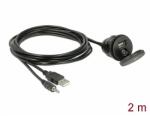 Delock Cable USB Type A male + 3.5 mm 4 pin stereo jack male > female bulkhead with closure cap USB (85719)