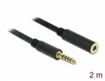 Delock 5 tűs apa-anya sztereó jack hosszabbító kábel 4, 4 mm-es átmérő, 2 m hosszú fekete (85797) - dellaprint