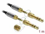Delock Sztereó kábel 3, 5 mm-es 3 pólusú apa apa, csavaros adapterrel 1 m (85785) - dellaprint