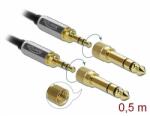 Delock Sztereó kábel 3, 5 mm-es 3 pólusú apa apa, csavaros adapterrel 0, 5 m (85784) - dellaprint