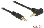 Delock Stereo Jack kábel 3.5 mm 3 pin apa > apa 2 m 90 fekete (83756) - dellaprint