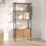 vidaXL Unitate rafturi cu 5 niveluri și dulap, 80x40x163 cm oțel&lemn (336355) Biblioteca