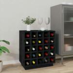 vidaXL Dulap de vinuri, negru, 55, 5x34x61 cm, lemn masiv de pin (821531) Suport sticla vin