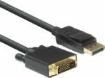 ACT AC7505 DisplayPort apa - DVI-D apa Adapterkábel - Fekete (1, 8m) (AC7505)